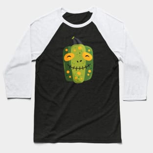 Spooky Pumpkin Green Baseball T-Shirt